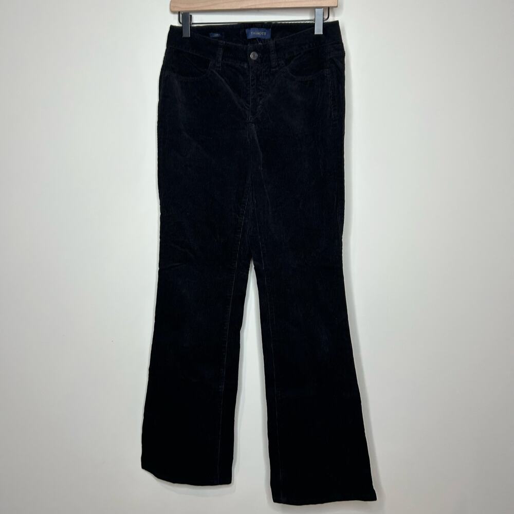 Talbots Black Corduroy Pants Size 4 Curvy Boot Cut